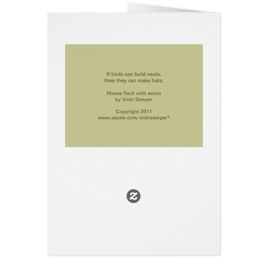 house finch with acorn card (Back)