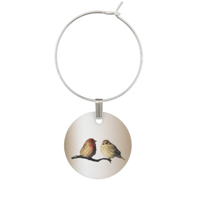 House Finches Wine Charm (Front)