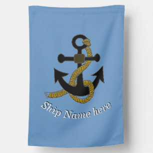 House Flag - Ship Anchor with Name