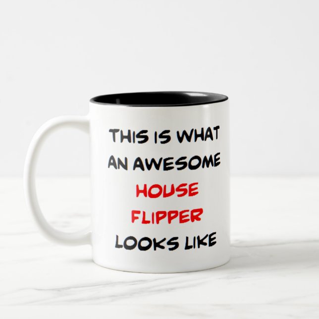 house flipper, awesome Two-Tone coffee mug (Left)