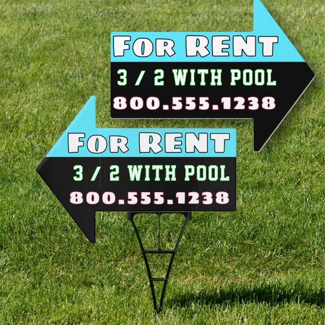 House for Rent or Sale Arrow Shaped Sign (Creator Uploaded)