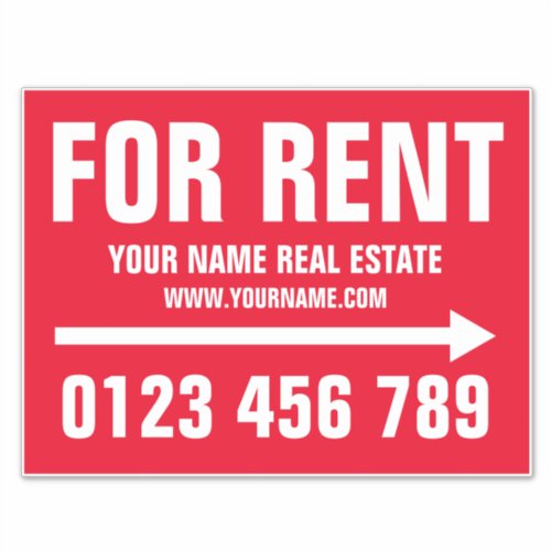 House for rent real estate arrow sign vinyl sticker