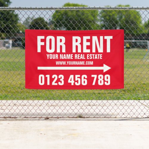House for rent real estate banner sign with arrow