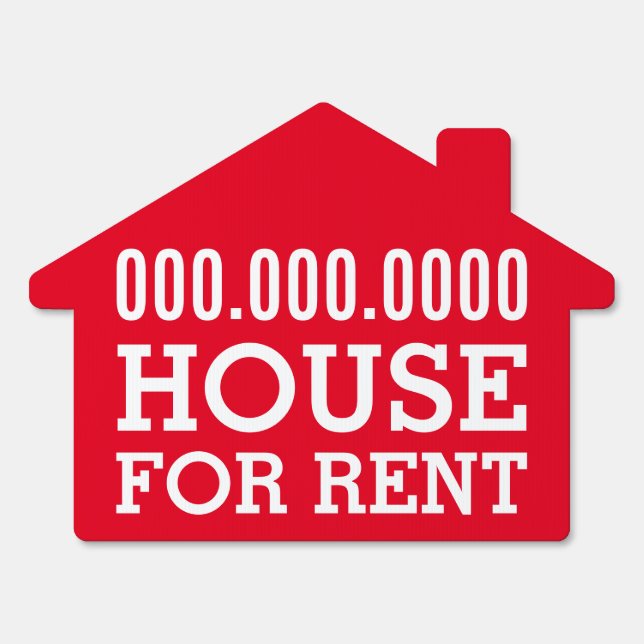 House for rent sign (Front)