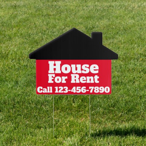 House for Rent with Phone Number Sign