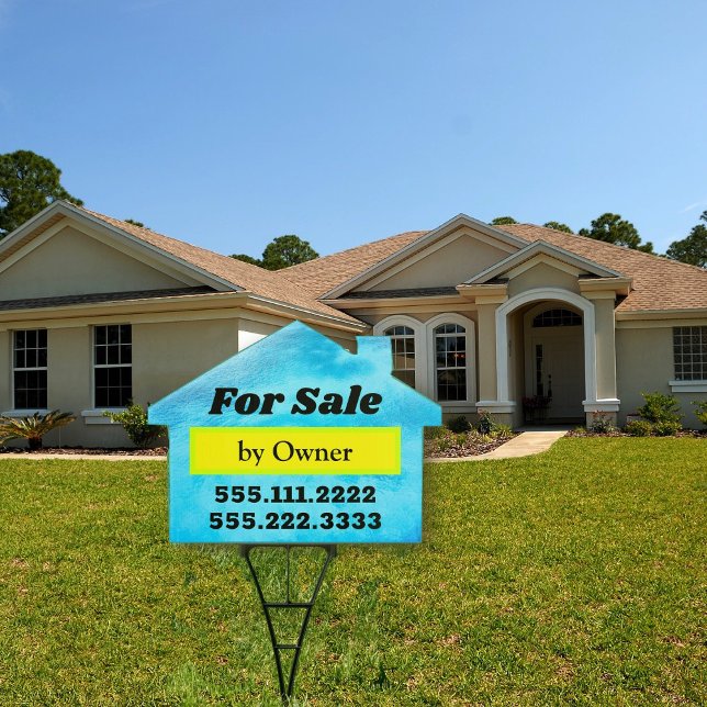 House For Sale by Owner Blue Water Bright Sign (Creator Uploaded)