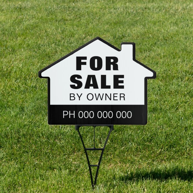 HOUSE FOR SALE BY OWNER GARDEN SIGN (Insitu)