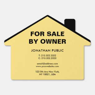 House For Sale By Owner Real Estate Black And Gold Sign