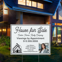 House for Sale Real Estate Company Logo Photo Yard