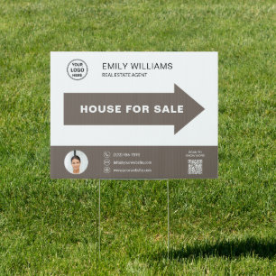 House for Sale Real Estate Logo QR Code Sign