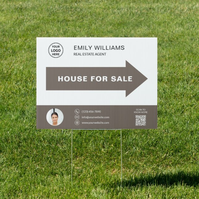 House for Sale Real Estate Logo QR Code Sign (Insitu)