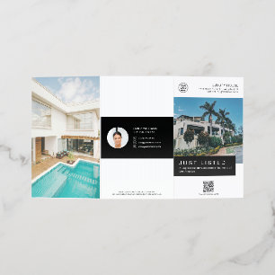 House for Sale Real Estate Logo White Black Brochure