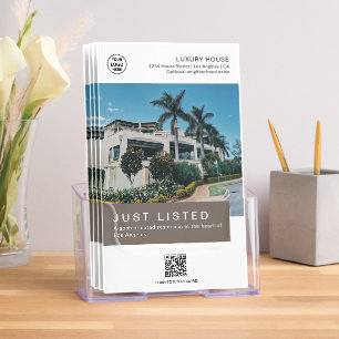 House for Sale Real Estate Logo White Taupe Brochure