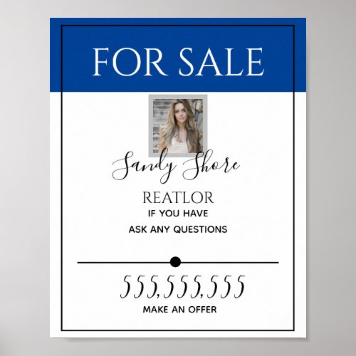 House for sale Real Estate Sign Real Poster