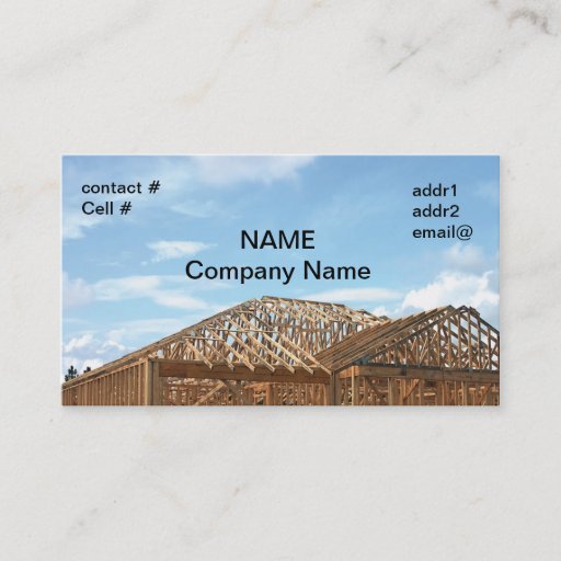 Customizable house framing business cards