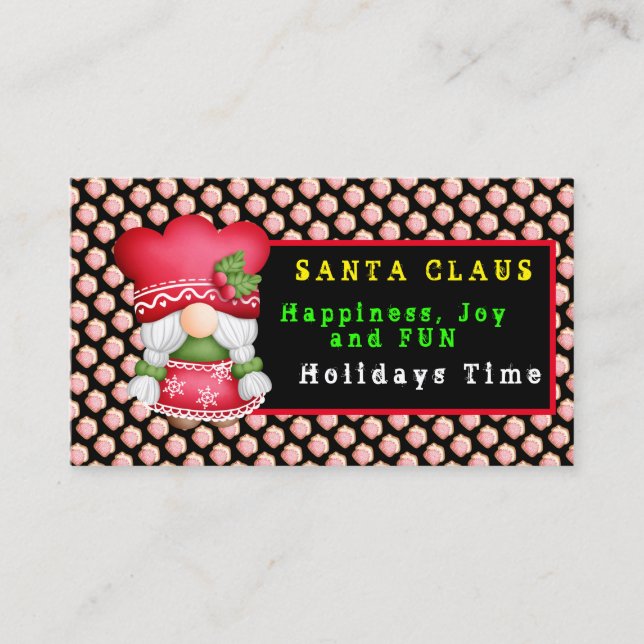 House Gnome Customize Color and Text Business Card (Front)