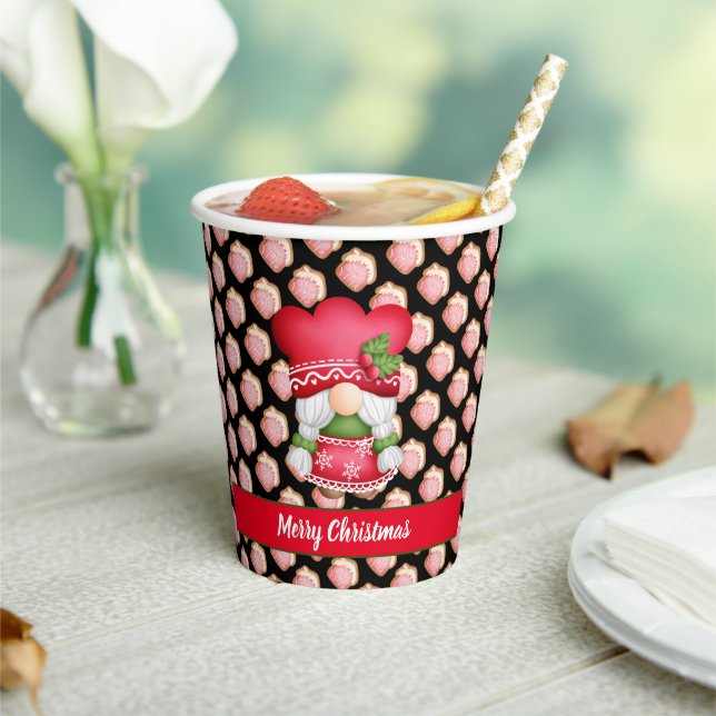 House Gnome Customize Color and Text Paper Cups (Insitu)