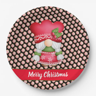 House Gnome Customize Color and Text Paper Plates