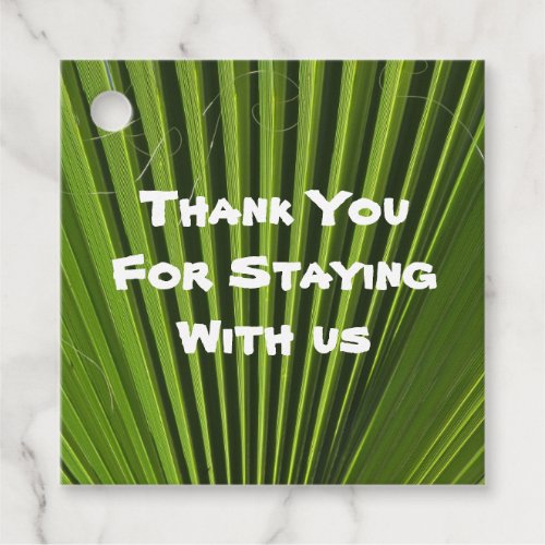 House Guest Thank You Green Palm Leaf Appreciation Favor Tags