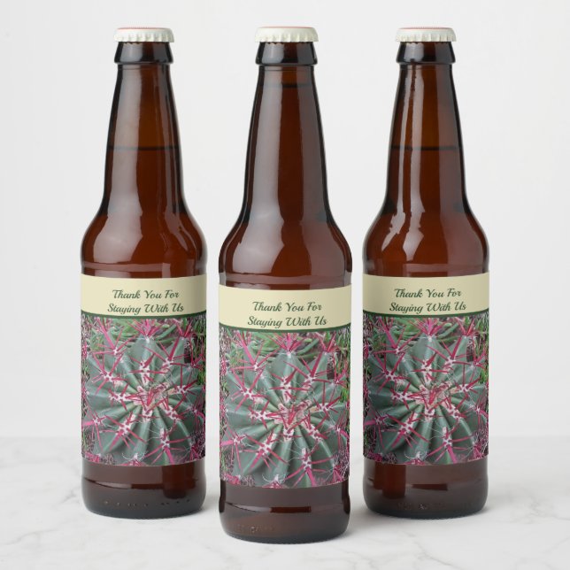 House Guest Thank You Red Green Cactus Southwest Beer Bottle Label (Bottles)