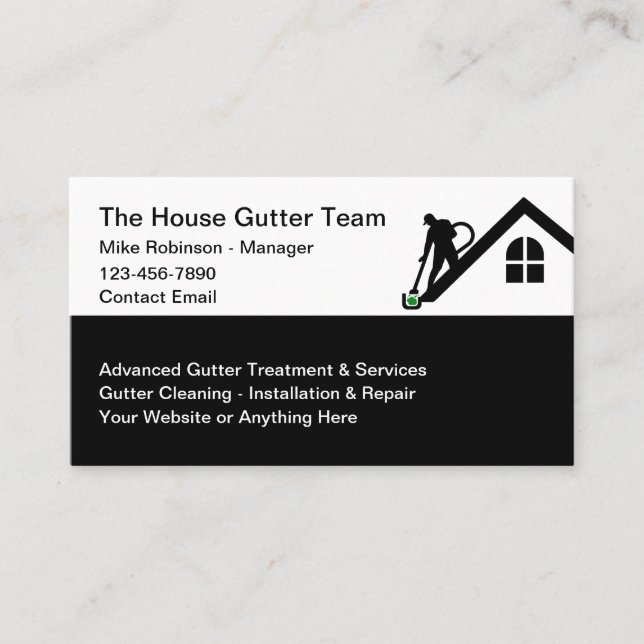 House Gutter Cleaning And Instation Business Card (Front)
