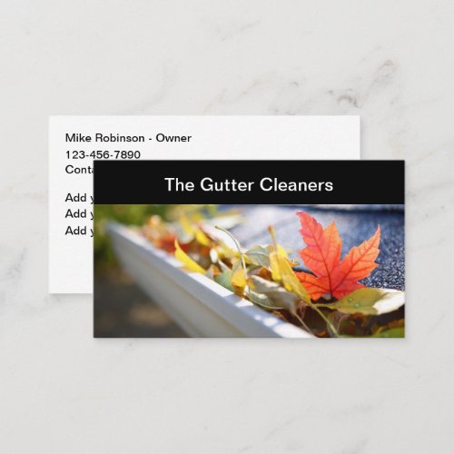 House Gutter Cleaning Contractor Business Card