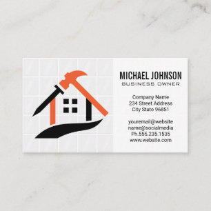 House Hammer Nail Logo Bathroom Tiles Business Card