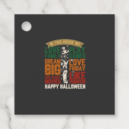 House Happy Halloween Monsters Spiderwebs Favor Tags