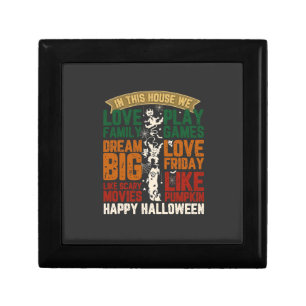 House Happy Halloween Monsters Spiderwebs Gift Box