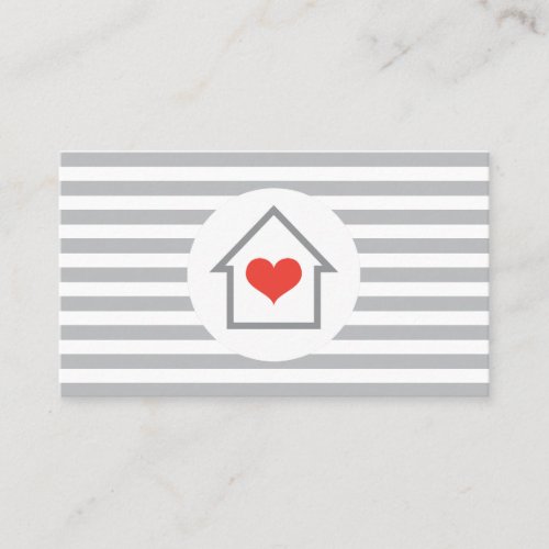 House heart real estate agent interior decorator business card