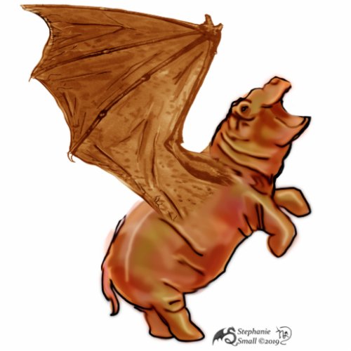 House Hippo Hippopotamus Bat Dragon Monster Beast Cutout