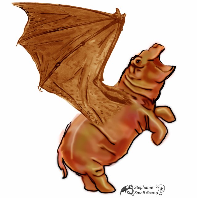House Hippo Hippopotamus Bat Dragon Monster Beast Cutout (Front)