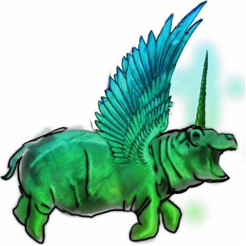 House HIppocorn Ornament Hanging Hippo Unicorn Peg