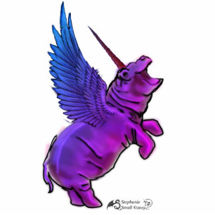 House HIppocorn Ornament Hanging Hippo Unicorn Peg Cutout