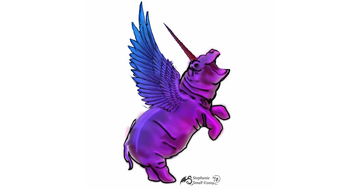 House HIppocorn Ornament Hanging Hippo Unicorn Peg Cutout Zazzle