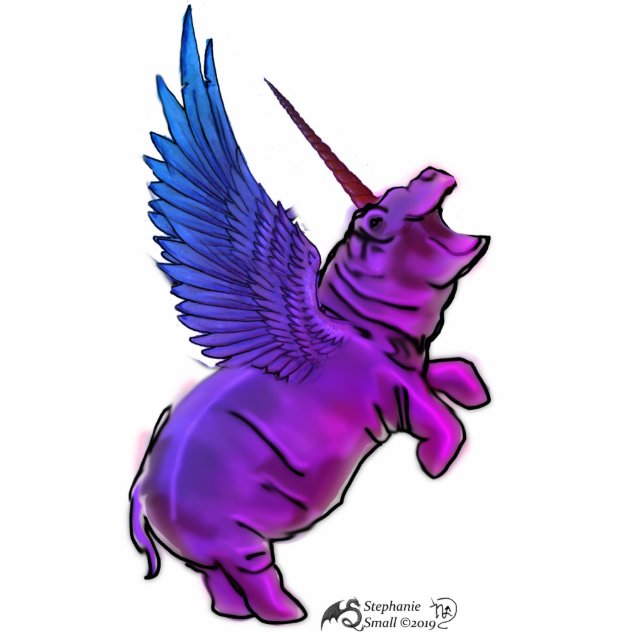 House HIppocorn Ornament Hanging Hippo Unicorn Peg Cutout (Front)