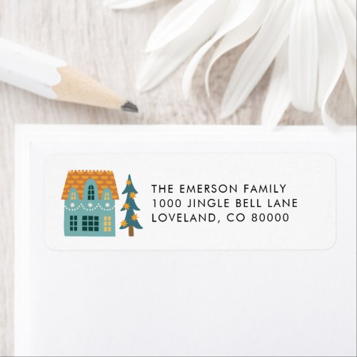 House Holiday Return Address Label