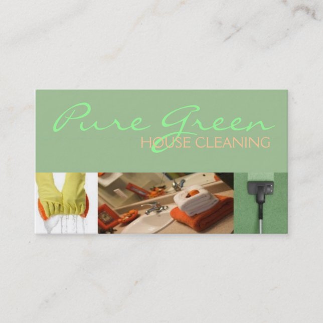 House Home Cleaning, Cleaners Business Card (Front)