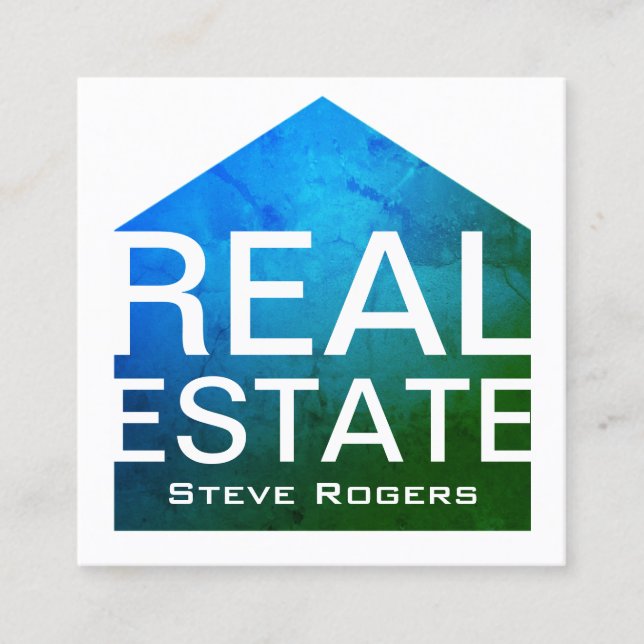 House home graphic shape frame cover square business card (Front)