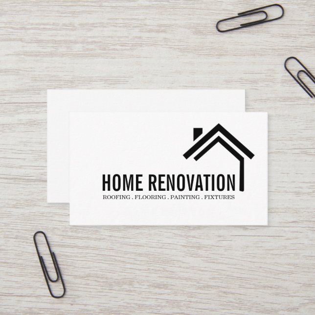 House Home Remodeling Renovation Construction Busi Business Card (Front/Back In Situ)