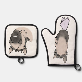 House Horse Kitchen Assistants Oven Mitt & Pot Holder Set