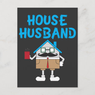 House Husband Gift Dad Father Funny Cleaner Joke Postcard