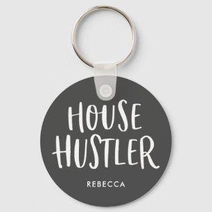 House Hustler Real Estate Personalized Agent Gray Keychain