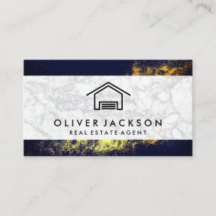 House Icon   Marble   Gold Dust Business Card
