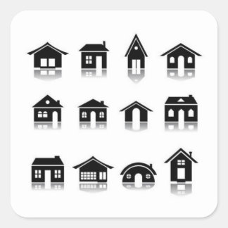 house-icon-set2 classic round sticker