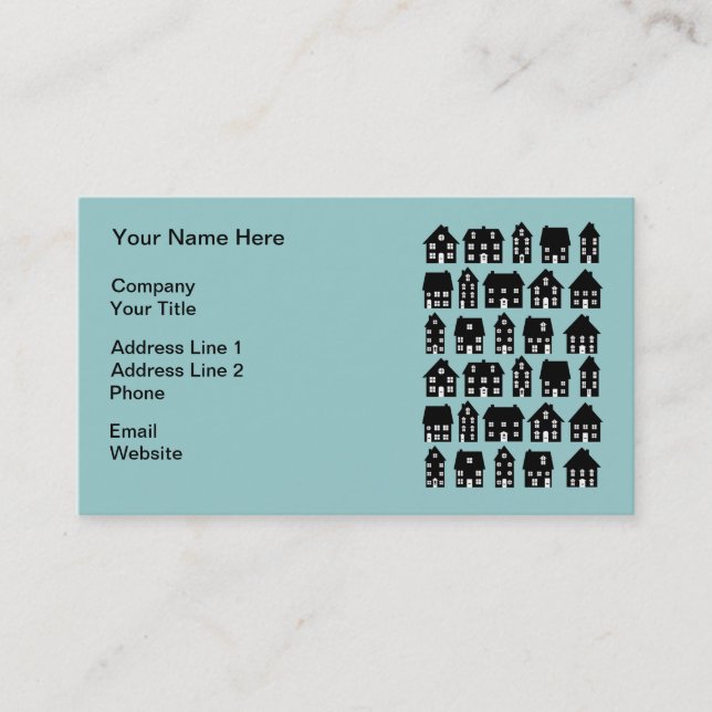 House Icons Real Estate Agent Business Cards (Front)