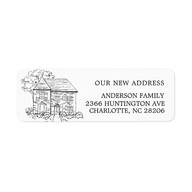 House  illustration | Moving Return Address Label (Front)