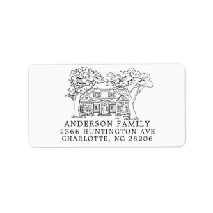 House illustration Moving Return Address Label