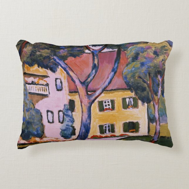 House in a Landscape Decorative Pillow (Front)