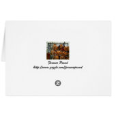 House in Autumn Meadow Note Card (Back Horizontal)